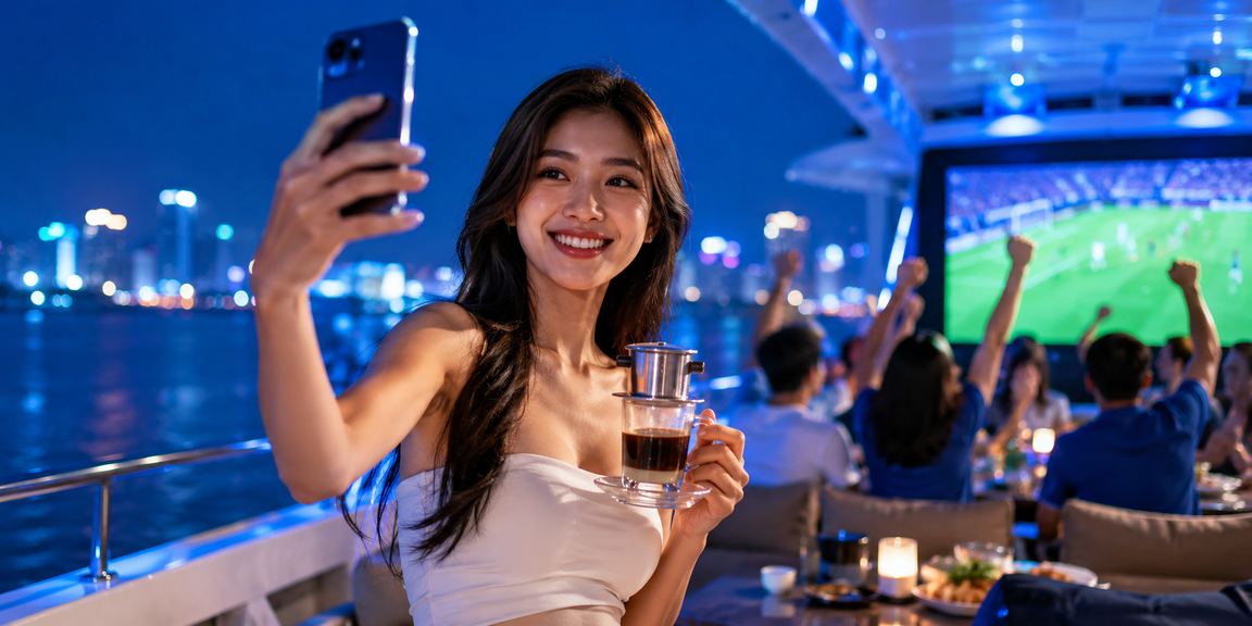 Khách hàng chơi High Roller qua điện thoại tại quán cà phê yên bình ở Đà Lạt