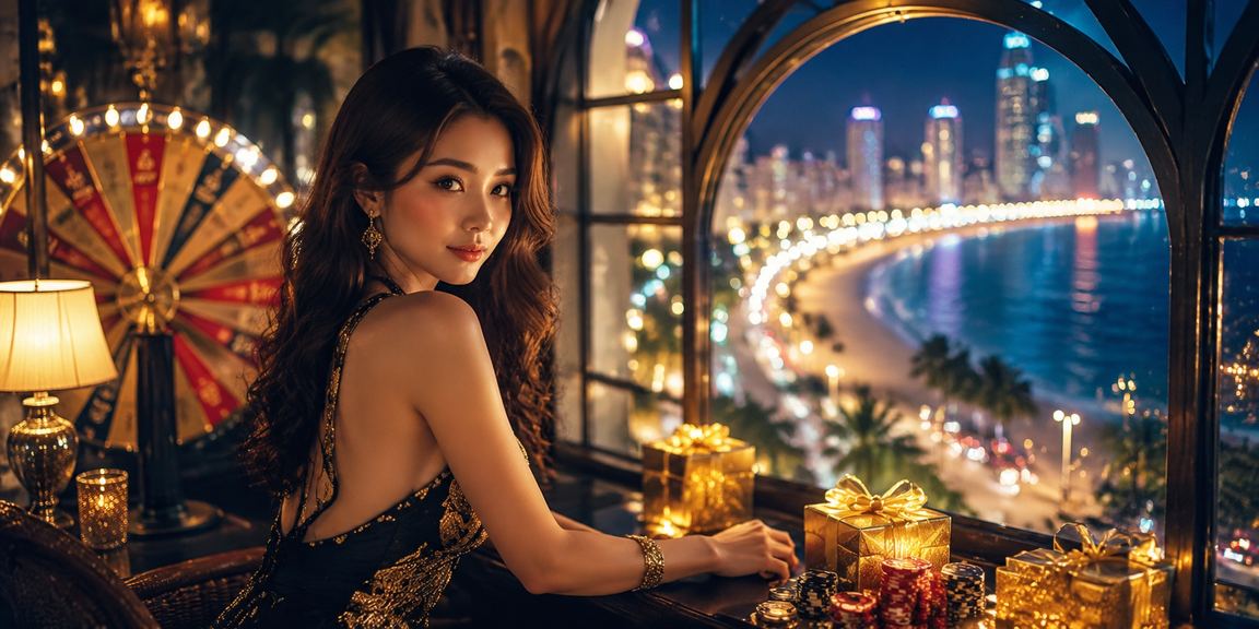 Khung cảnh Nha Trang với người chơi roulette trực tuyến tại quán cà phê ven biển